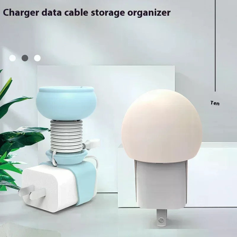 Cute Cartoon Silicone Charger Protector Portable Data Cable Winder Qme