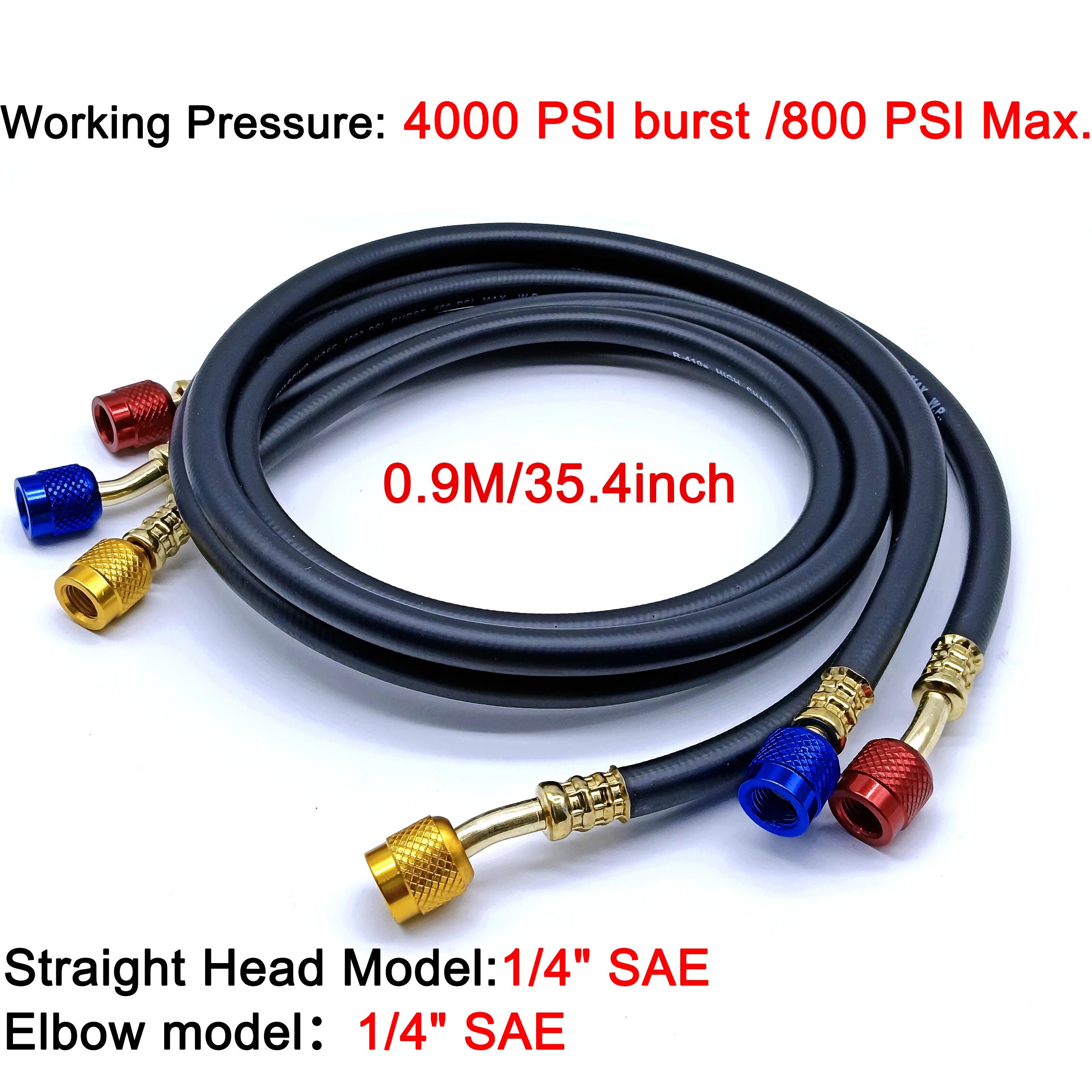 r134a R410A AC Refrigerant Charging Hoses HVAC Air conditioning tool car silicone hose pipe Air Condition System Maintenance Qme 0.9M