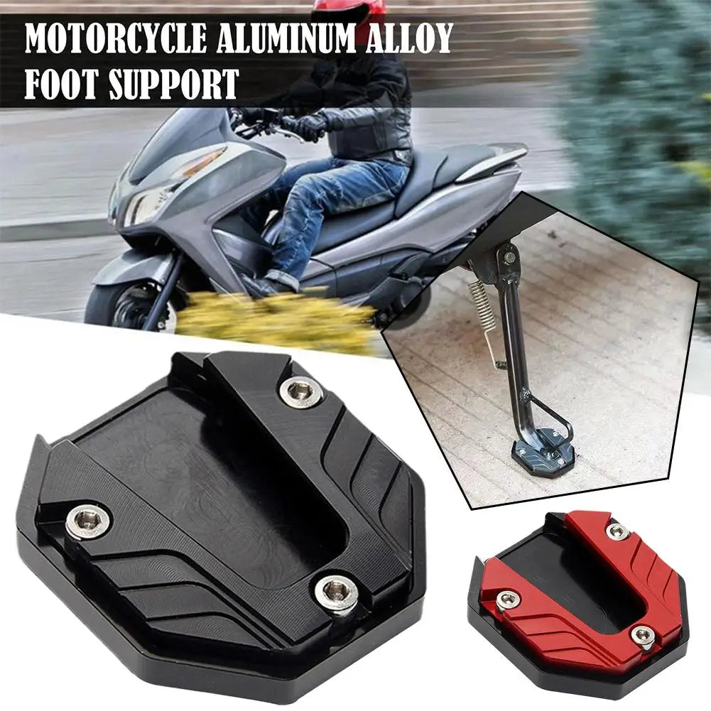 1pcs Aluminum Alloy Motorcycle Bike Kickstand Extender Foot Side Stand Extension Foot Pad Support Plate Motorbike Accessories Qme