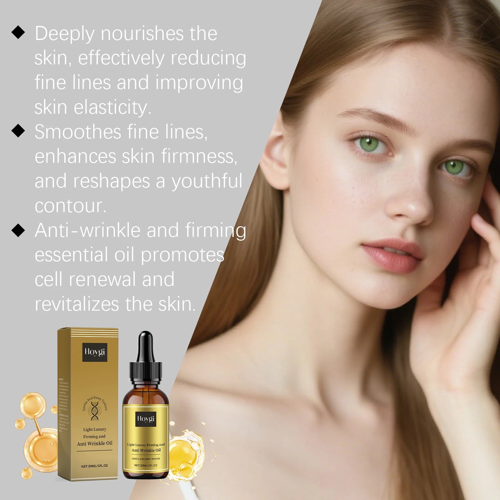 Firming Facial Care Oil Lifting Anti Wrinkle Lightens Lines Tightens Skin Nourishing Smoothing Soften Brightening Face Serum Qme