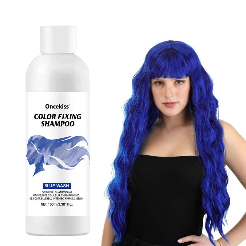Semi-permanent Hair Coloring Shampoo Invisible Protects Fixes Qme Blue