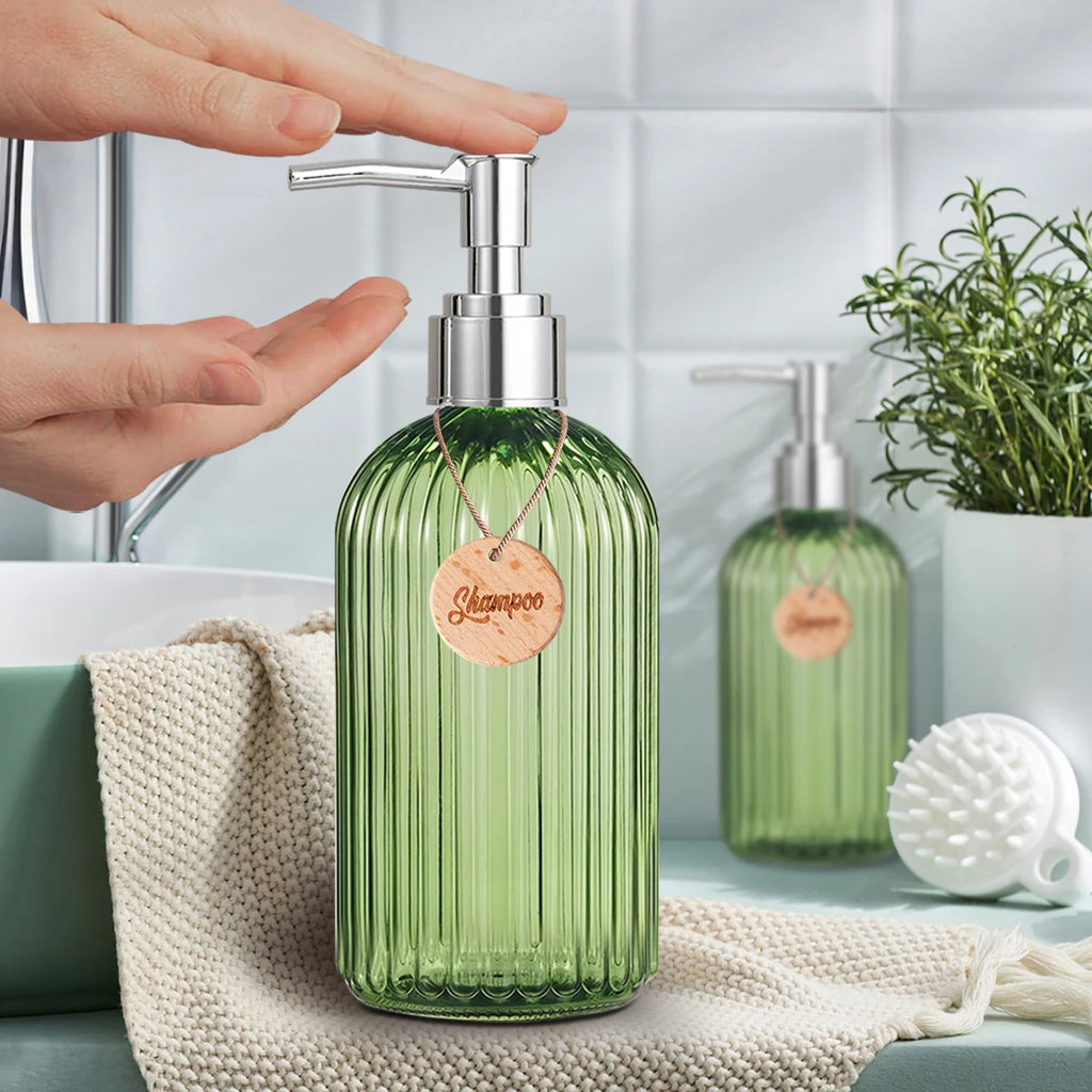 Shampoo Dispenser-Refillable Shampoo and Conditioner Bottles, Modern Shampoo Bottles for Shower Soap Empty Shampoo Bottles Qme