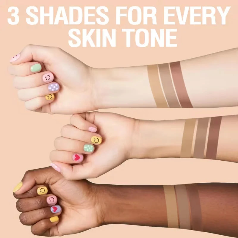 Tri-color Multi-functional Face Brightening Contour Stick Contouring Qme