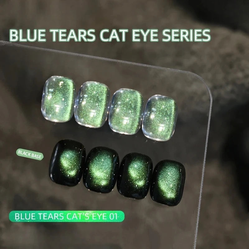 Blue Tears Cat Eye Nail Art, 3 Colors 1pc/3g Unique Blue Color And Magnetic Powder, Gives A Dreamy, Romantic Feeling Qme S green