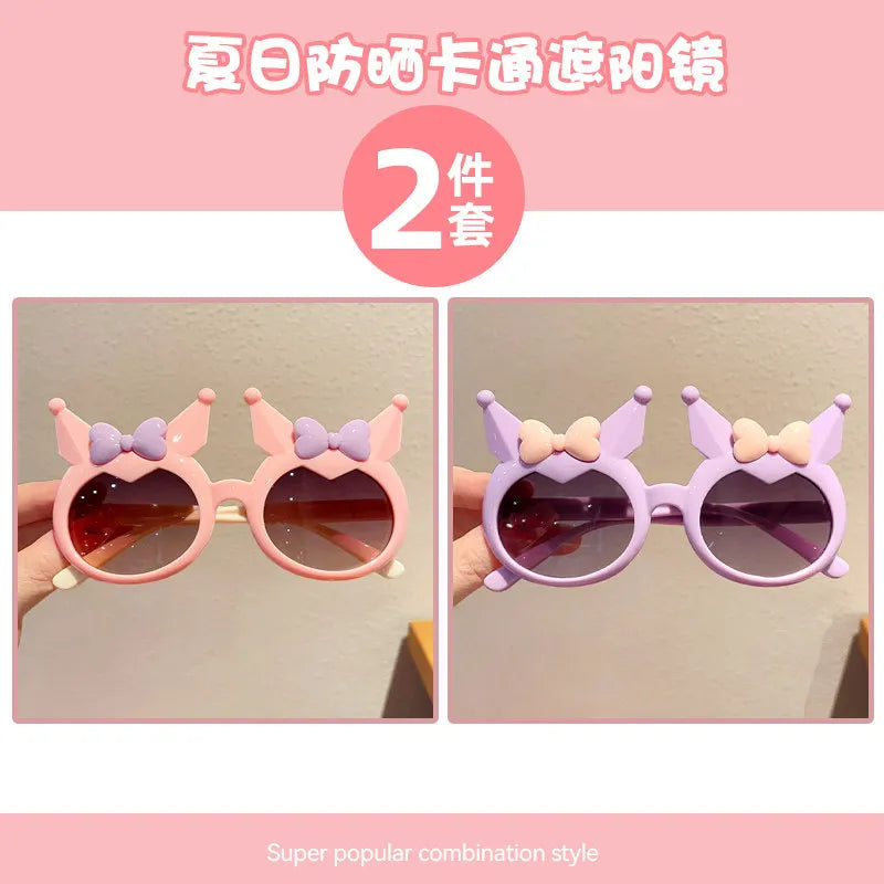 Hello Kitty Kuromi Cartoon Sunglasses Student Sunglasses for Sun Protection Polarized Sunglasses Qme 2