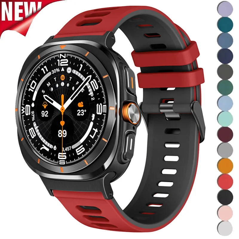 Silicone Strap for Samsung Galaxy Watch 7 Ultra 47mm No Gaps Sport Band Bracelet for Galaxy Watch Ultra 47mm Wristband Watchband Qme