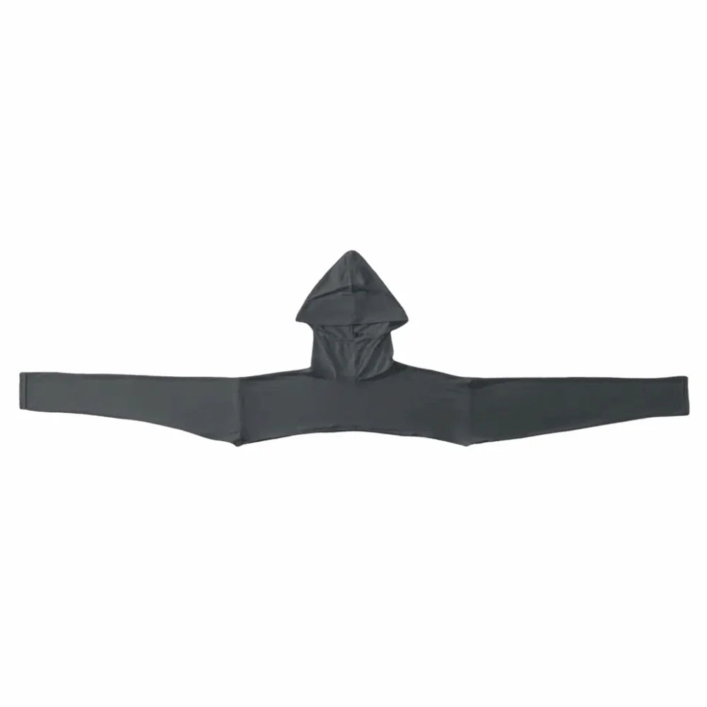 Polyester Hooded Capelet Long Arm Stretchy Multi-Functional Cape Full Neck Cover Skin-Friendly Sun Protection Sleeve Cover Qme Dark Grey