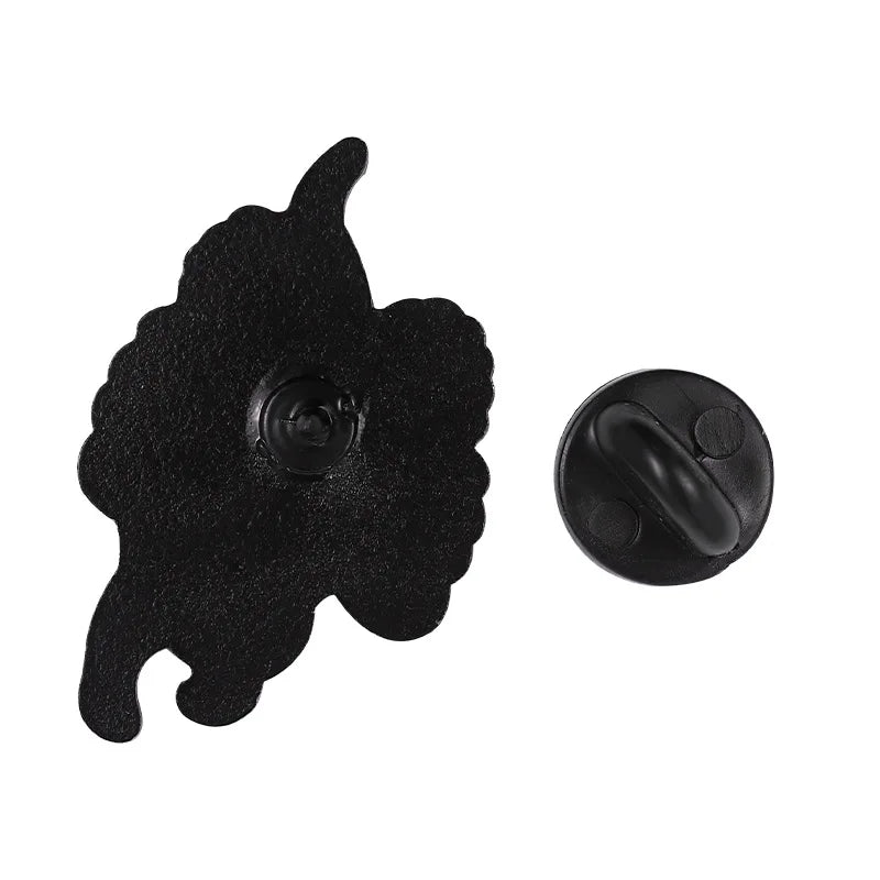 Witch Enamel Pin Punk Black White Cat Brooch Magic Hat Badge Book Wings Lapel Animal Goth Purple Crystal Jewelry Gifts Wholesale Qme
