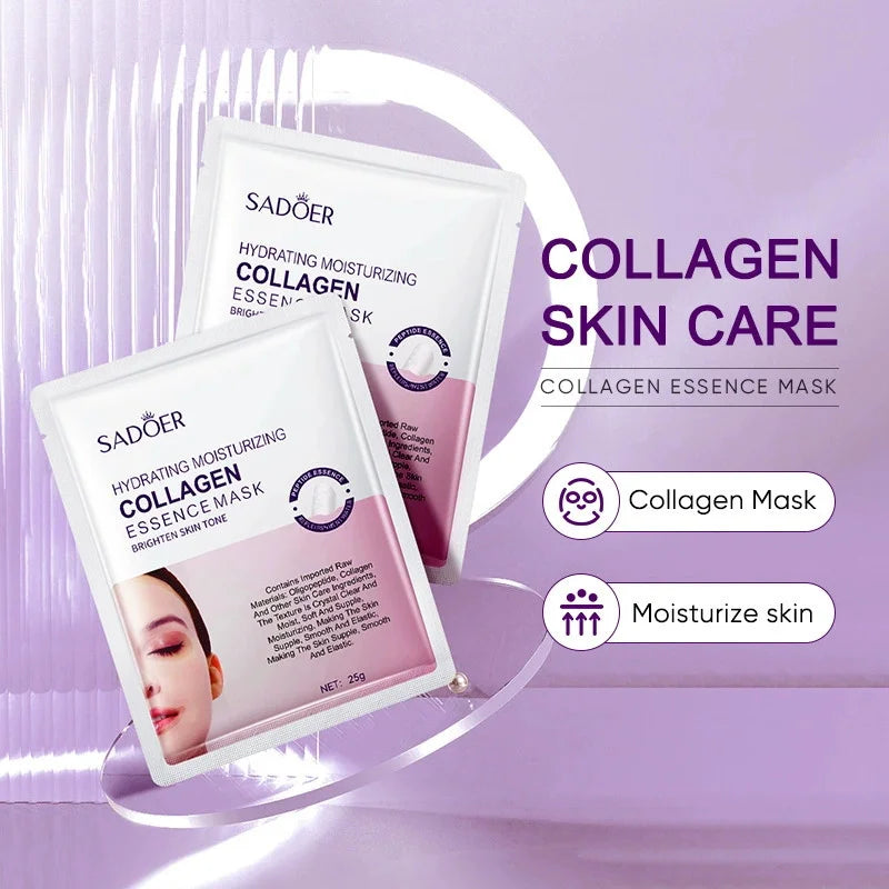Deep Collagen Faded Wrinkle Facial Mask Reduce Fine Lines Firm Skin Moisturizing Brightening Smooth Skin Care Korean Cosmetics Qme