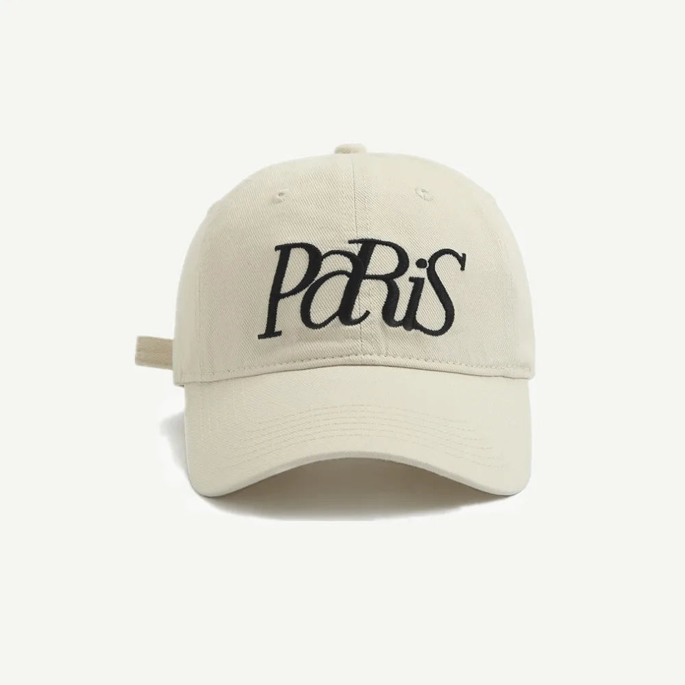 Casual Embroidered Embroidery Baseball Cap NYC Hole Letter Baseball Hat Retro Sunscreen Hat Sun Hat Girl Qme Beige