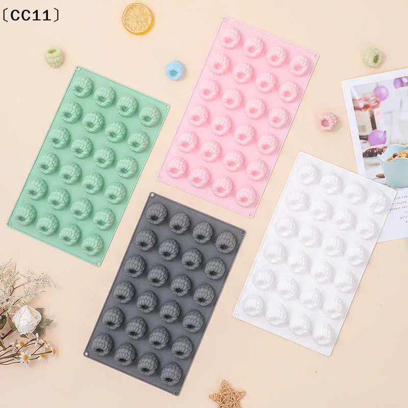 24-Cell Raspberry Design Food Grade Silicone Cake Mold Mousse Mould Qme
