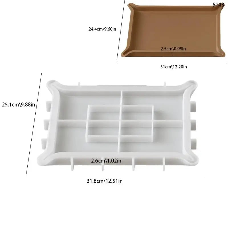 1Pcs Curved Corner Square Storage Tray Silicone Mold DIY Handmade Plaster Resin Jewelry Display Plate Craft Casting Molds Home D Qme A1