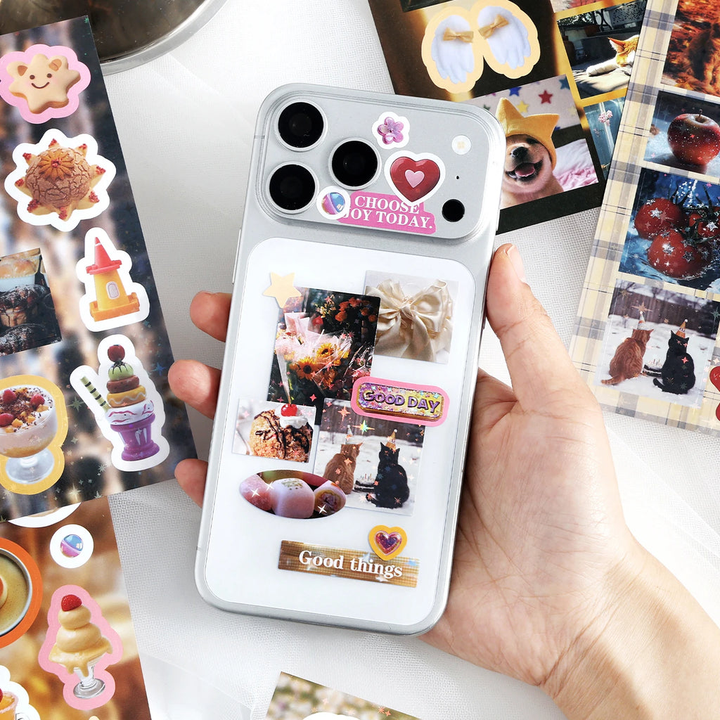 20 Pcs Fragmented grocery store series Cute Die-Cut Stickers Book for DIY Scrapbook Phone Case Decoration Aesthetic Stationery Qme