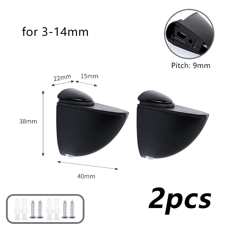 Wall Mount Floating Clip Anti-slip Support Shelves Partition Clamp Qme K168 Black
