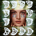 DIY Hand Drawn Face Painting Tattoo Stencil Spray Eyebrow Template Qme Default Title