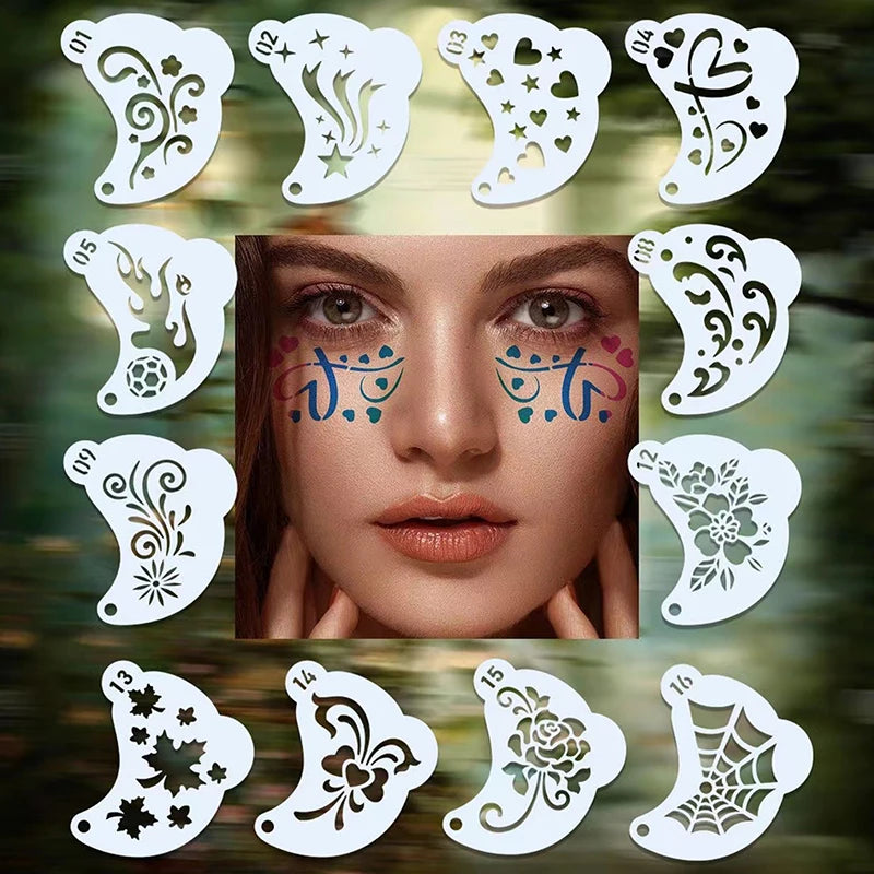 DIY Hand Drawn Face Painting Tattoo Stencil Spray Eyebrow Template Qme Default Title