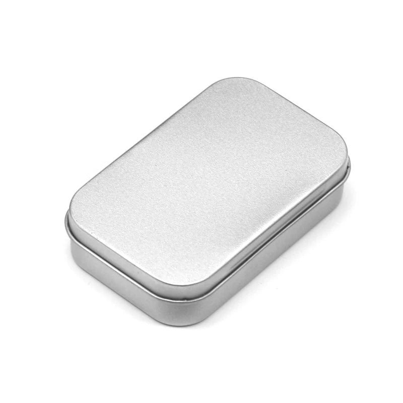 Bins Jar Hinged Containers Small Organizer Storage Box Metal Qme Silver