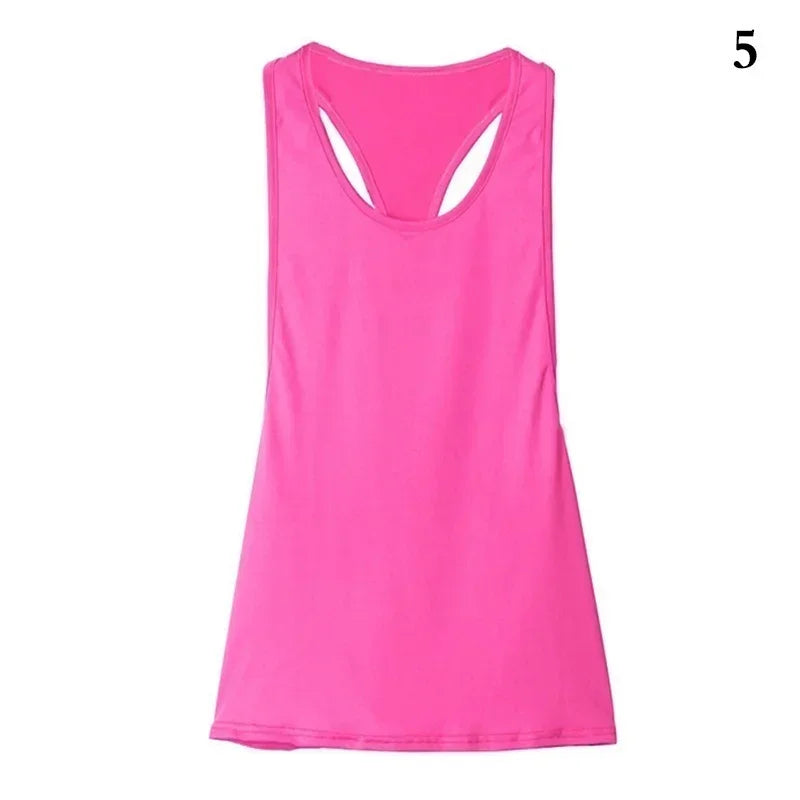 Sports Overshirt Women's Fitness Tank Back T-shaped Quick Dried Slim Qme Rose S