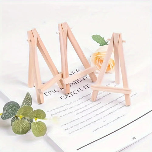 10 desktop mini desktop small picture stands, wooden sketching folding oil painting stands, photo frames Qme Light Yellow