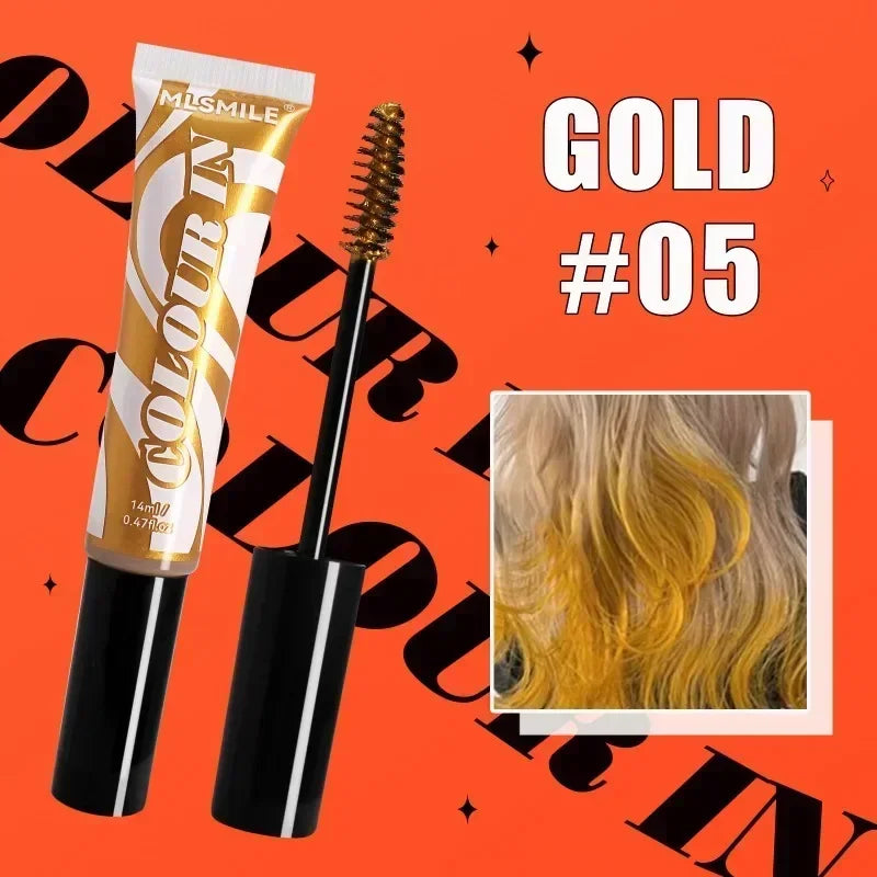 One-off Temporary Hair Coloring Disposable Hair Coloured Chalk Wax for Hair Cover Fashion Design Washable Non-toxic Beauty Tools Qme 05 GOLD