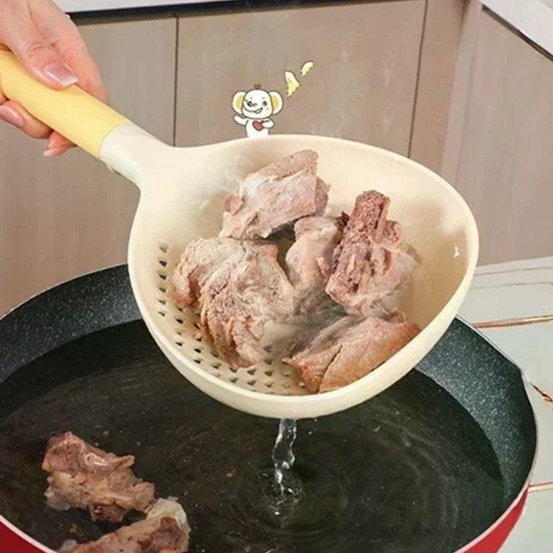 Multifunctional Dual-use Scoop Large Kitchen Household Dumpling Noodle Colander High Temperature Resistant Soup Drain Colander Qme