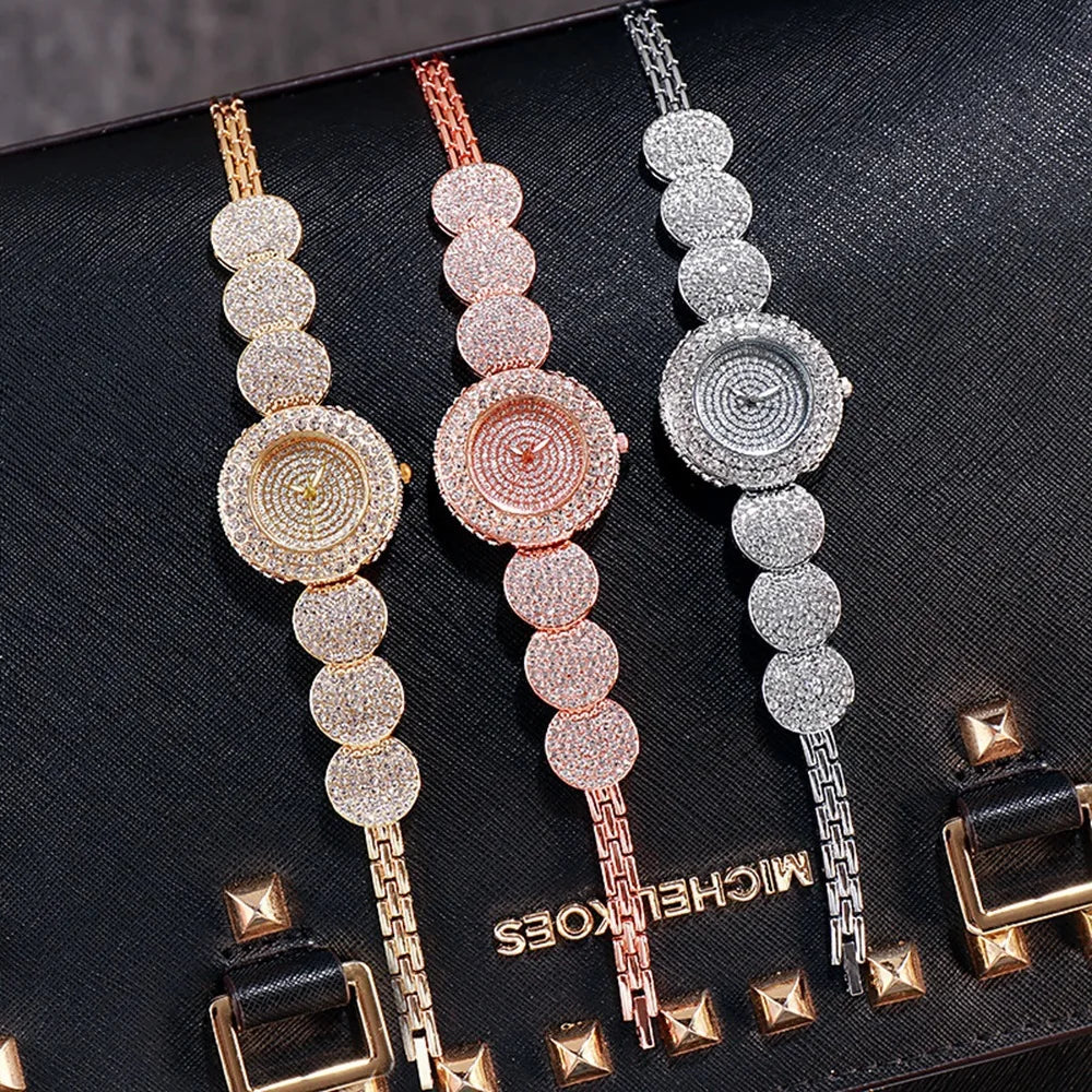 Fashion Pattern Diamond Ladies Watch for women Quartz Women's Watch Girls Lady Clock Bracelet Chains Free Shipping Ladies Dress Qme