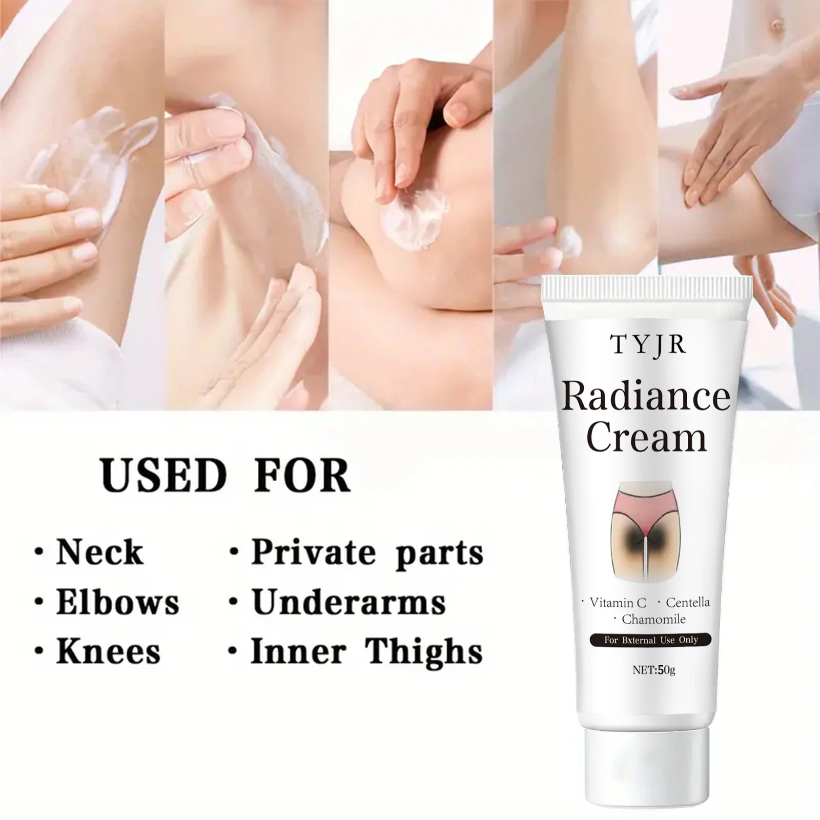 Snow White Cream Contains Niacinamide and Centella Asiatica, Whitening Lotion for Body and Private Parts, Underarm Rejuvenation Qme