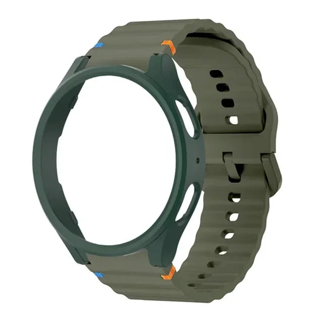 Case+Strap for Samsung Galaxy Watch 7 40mm 44mm Sport Silicone Band Bracelet PC Case Protector Cover Bumper for Galaxy Watch 7 6 Qme AGrGr Galaxy Watch 7 40mm