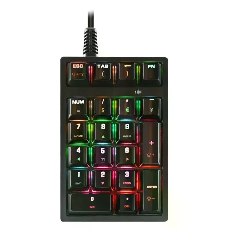 Wired Mechanical Numeric Keypad 21 Key Mini USB Number Pad Driver Qme