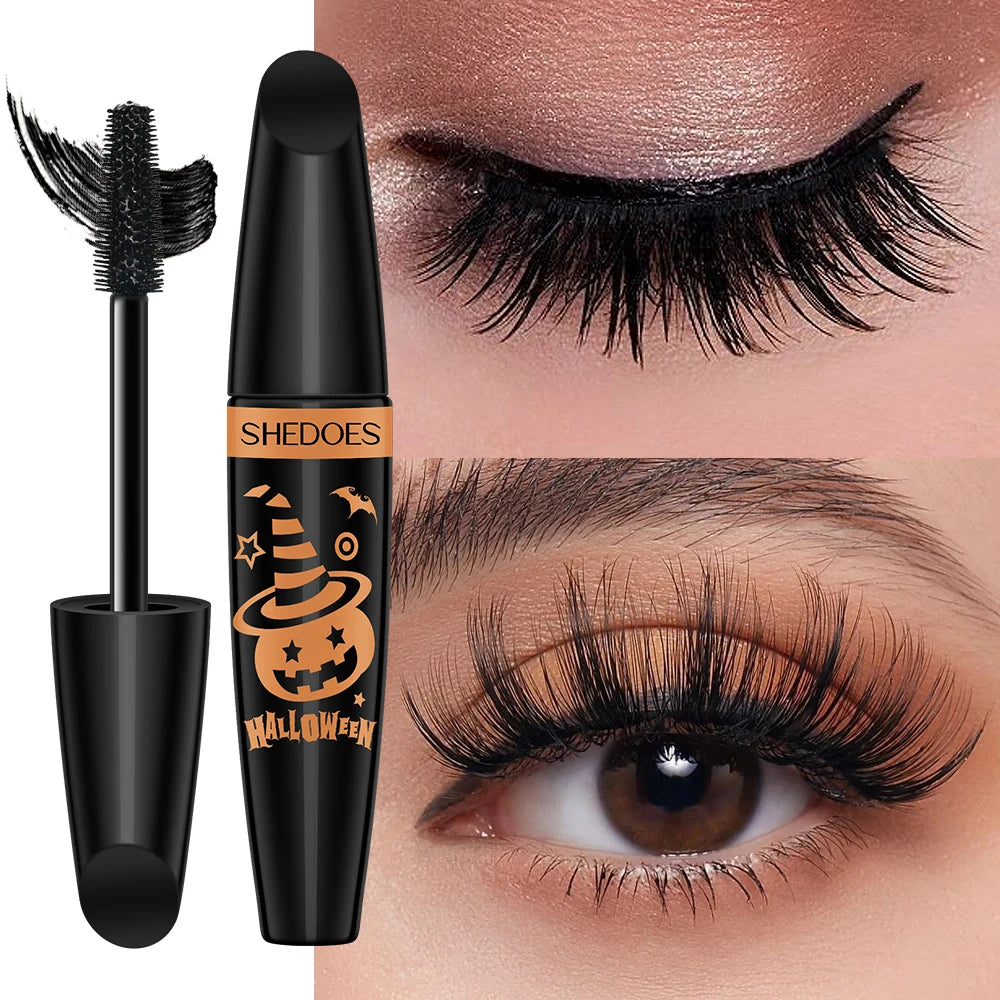 Halloween Eye Black Curly Thick Waterproof Sweat Proof Durable Qme black