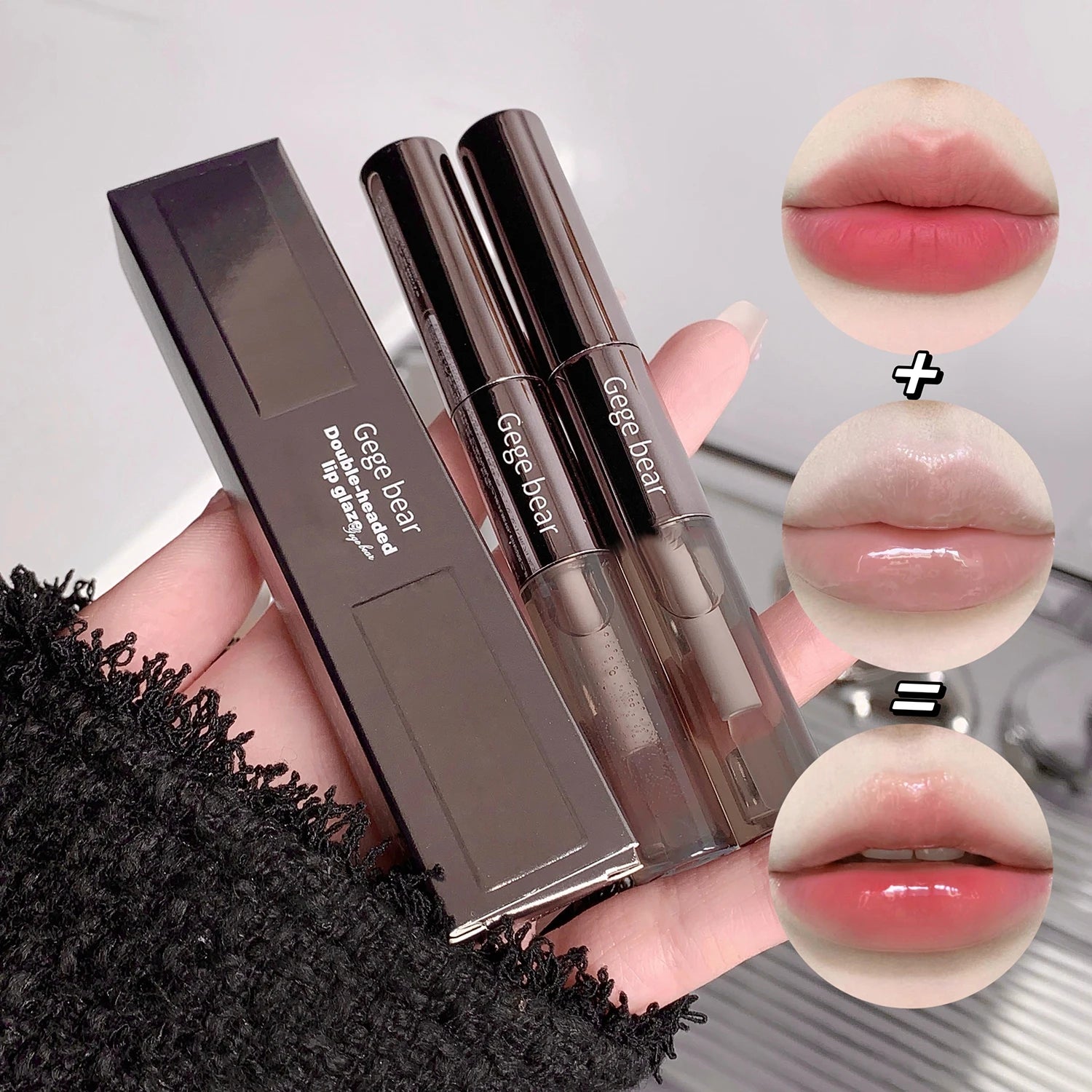 Gegebear Double-ended Lip Glaze Matte Water Mirror Overlay Gloss Qme