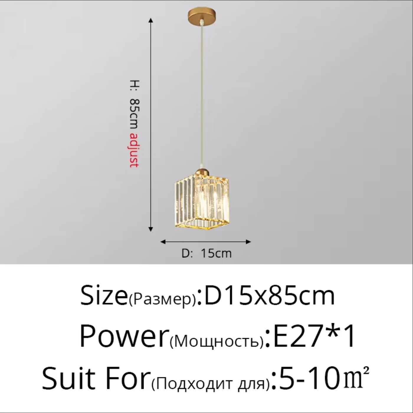 Modern Pendant Light Indoor K9 Led E27 Crystal Chandelier Luxury Ceiling Lamp Bedroom Living Room Dining Room Lustre Fixture Qme square golden