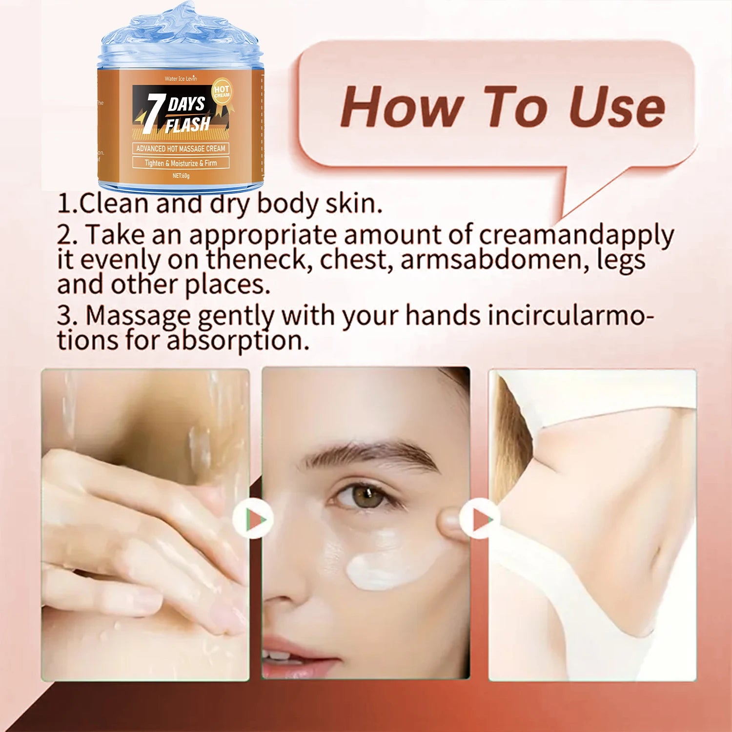 Full Body Fitness Massage Cream, Hot Compress to Tighten Abdominal Muscles Qme
