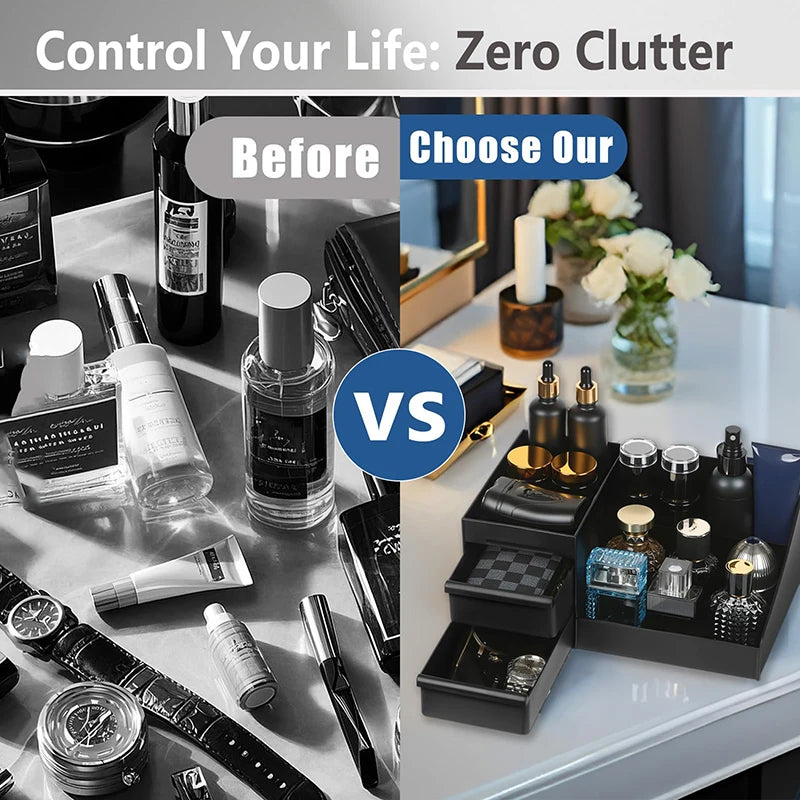 Men Cologne Holder Dresser Perfume Stand Bathroom Countertop Qme
