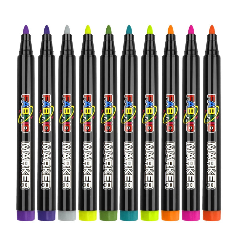 12/24/36 Color Fabric Markers Non Toxic Indelible Permanent Fine Tip Textile Marker Pen for Clothing Fabric Drawing DIY Art Qme