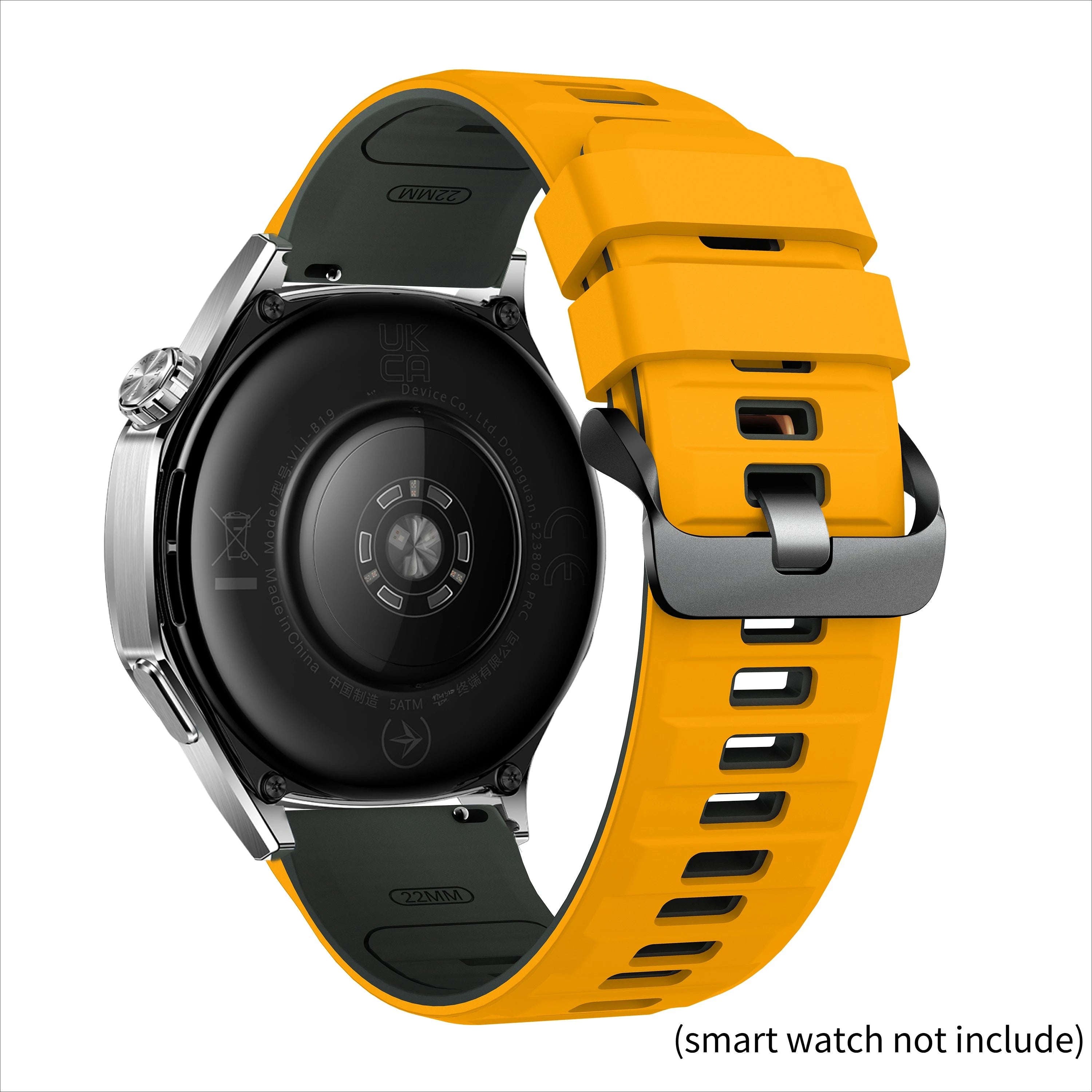 22mm Silicone Watchband For Huawei Watch GT 6 46mm Strap Bracelet For Huawei GT6 Pro Band Sports Replacement Wristband Qme Yellow Gray 22mm Universal