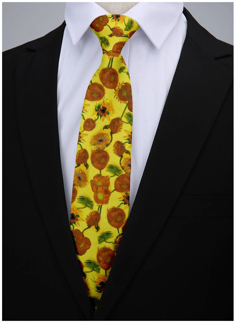 3d Printed Oil Painting Tie Men's Fun Fashion Business Wedding Party Qme
