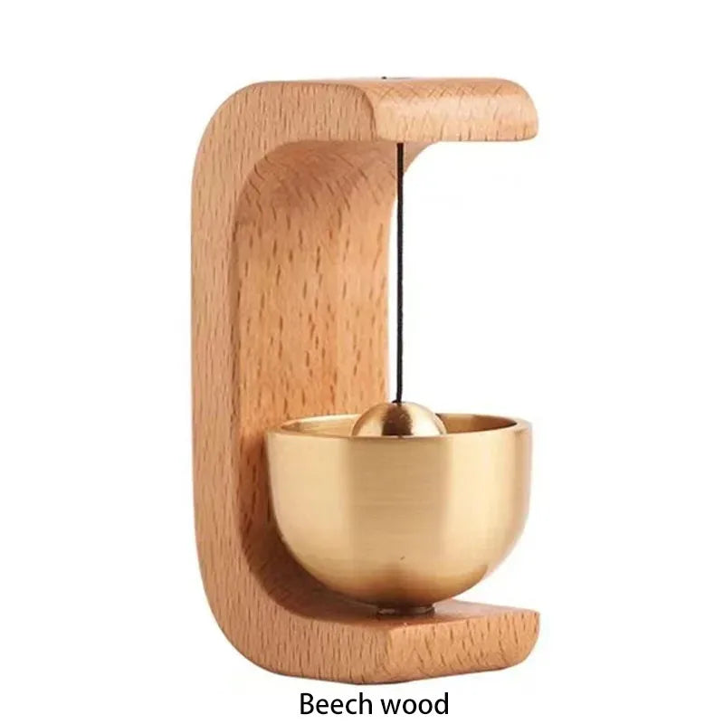 Dopamine Wind Bell Magnetic Suction Door Glue Free Wind Chimes Entrance Doorbell Reminder Walnut Wood Wind-bell Home Decor ﻿ Qme Beech
