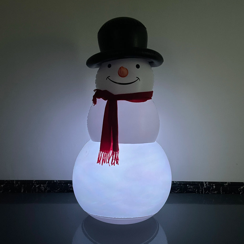 Inflatable PVC Glowing Snowman And Santa Claus Christmas Decorations Outdoor Yard Lighting Air-filled Sturdy Christmas Ornaments Qme