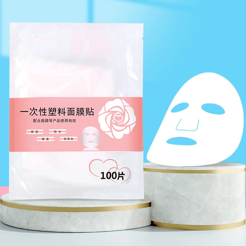 Disposable Face Plastic Film Full Face Cleaner Mask Neck Stickers Paper Transparent PE Masks Wrap Facial Beauty Healthy Tool Qme
