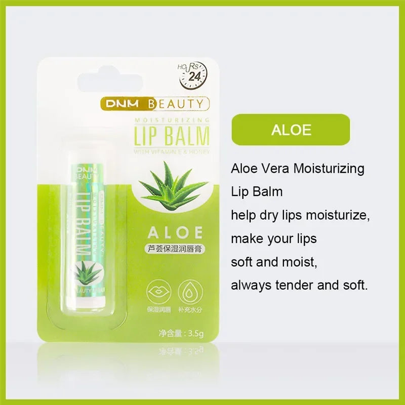 DNM 18 Colors Moisture Lip Balm Nourishes Lips Reduce Lip Lines Long-Lasting Natural Aloe Lipstick Anti Aging Lip Care Lipstick Qme 7