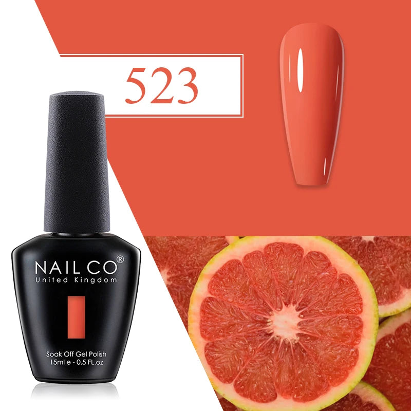 Nailco Jelly Gel Nail Polish Transparent Varnishes 44 Colors Red Pink