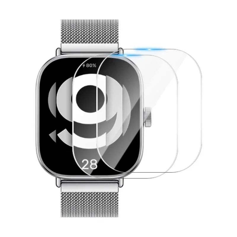 Tempered Glass for Xiaomi Redmi Watch 5 Active Smart Watch Screen Protector Anti-Scratch for Mi Redmi Watch 5 4 Prottiecve Film Qme 2-Pcs Redmi Watch 4