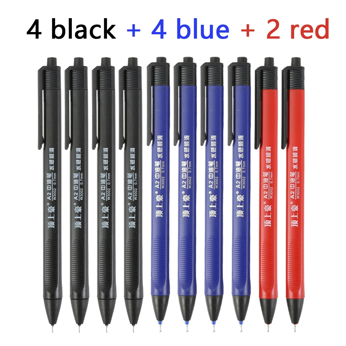 Retractable Ballpoint Pen Basics Black/Blue/Red Ballpoint Pens,Medium Point 0.7mm for Smooth Writing, 10-40 Pack Qme 4black 4blue 2red