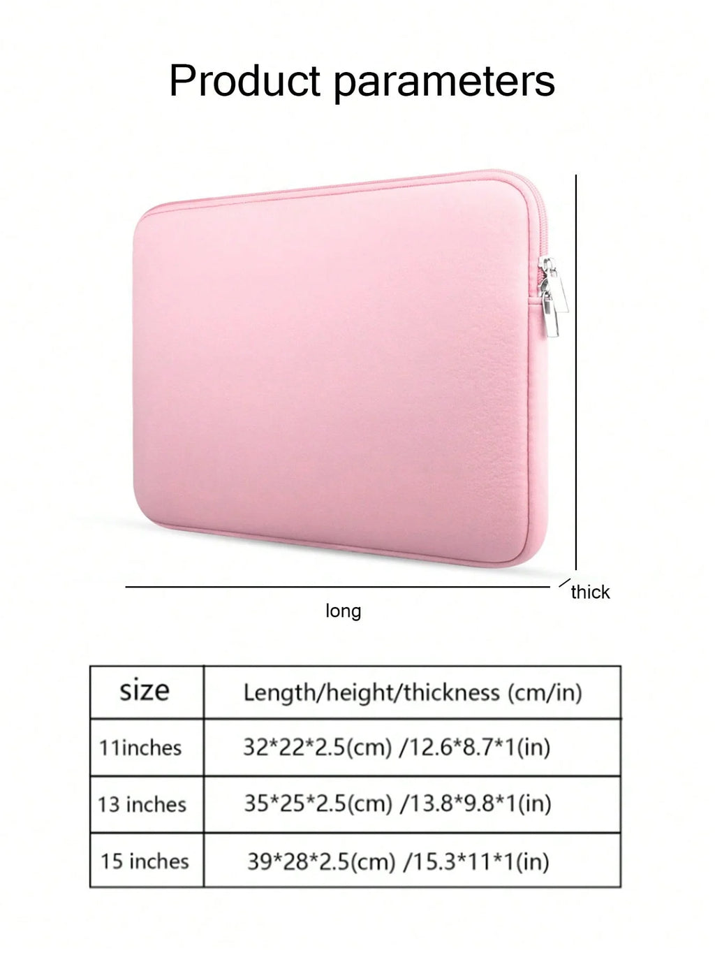 11 13 Plain Casual Double Zipper Laptop Inner Bag Huawei Apple Dell Qme Pink 13-inch