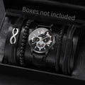 4/5 men's business watch strap set, fashionable men's leather watch (without box) Qme 2