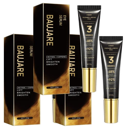 Retinol & Caffeine Eye Serum - Lifts, Brightens & Smooths with Hyaluronic Acid, Collagen & Bee Venom for Elastic, Youthful Eyes Qme Orange 20g