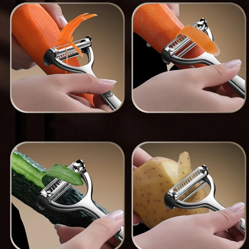 2in1 Stainless Steel Vegetable Peeler Potato Peeler Multi-function Carrot Grater Fruit Tools Kitchen Accessories Cuisine Pelador Qme