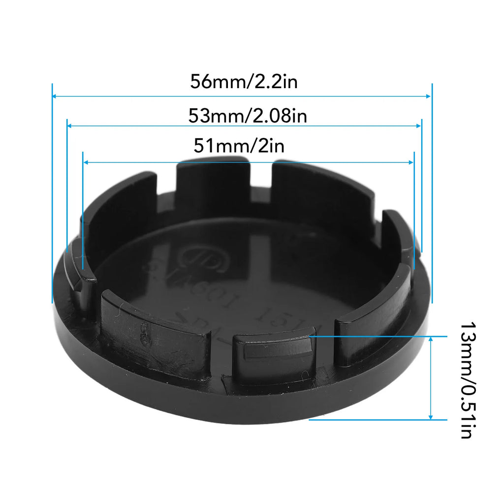 4PCS 56mm Car Wheel Center Hub Caps Black Compact Tyre Rim Hub Cover for Vehicle Wheel Center Hub Caps Qme