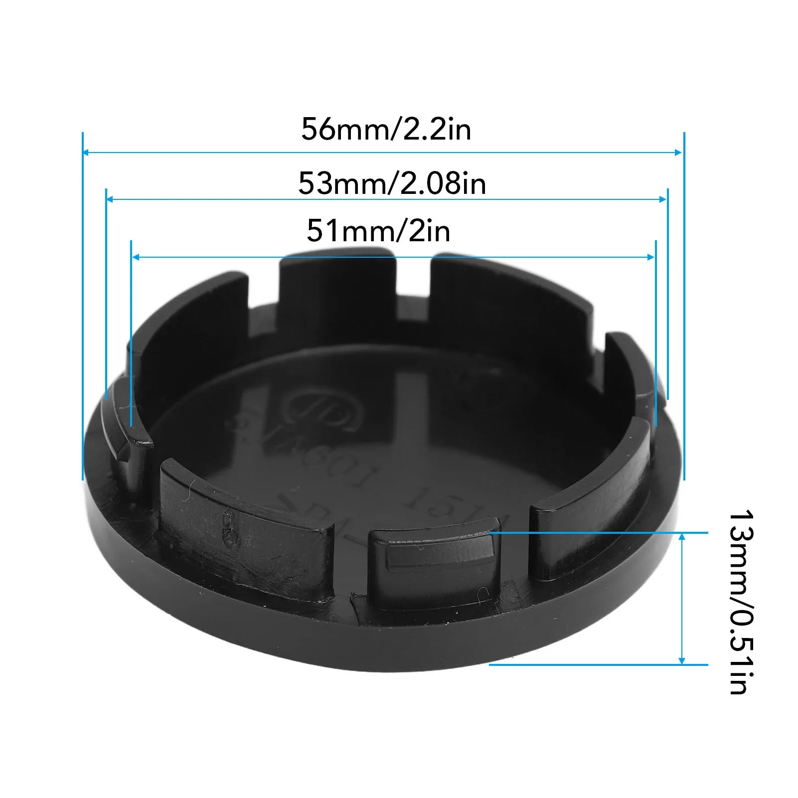 4PCS 56mm Car Wheel Center Hub Caps Black Compact Tyre Rim Hub Cover for Vehicle Wheel Center Hub Caps Qme